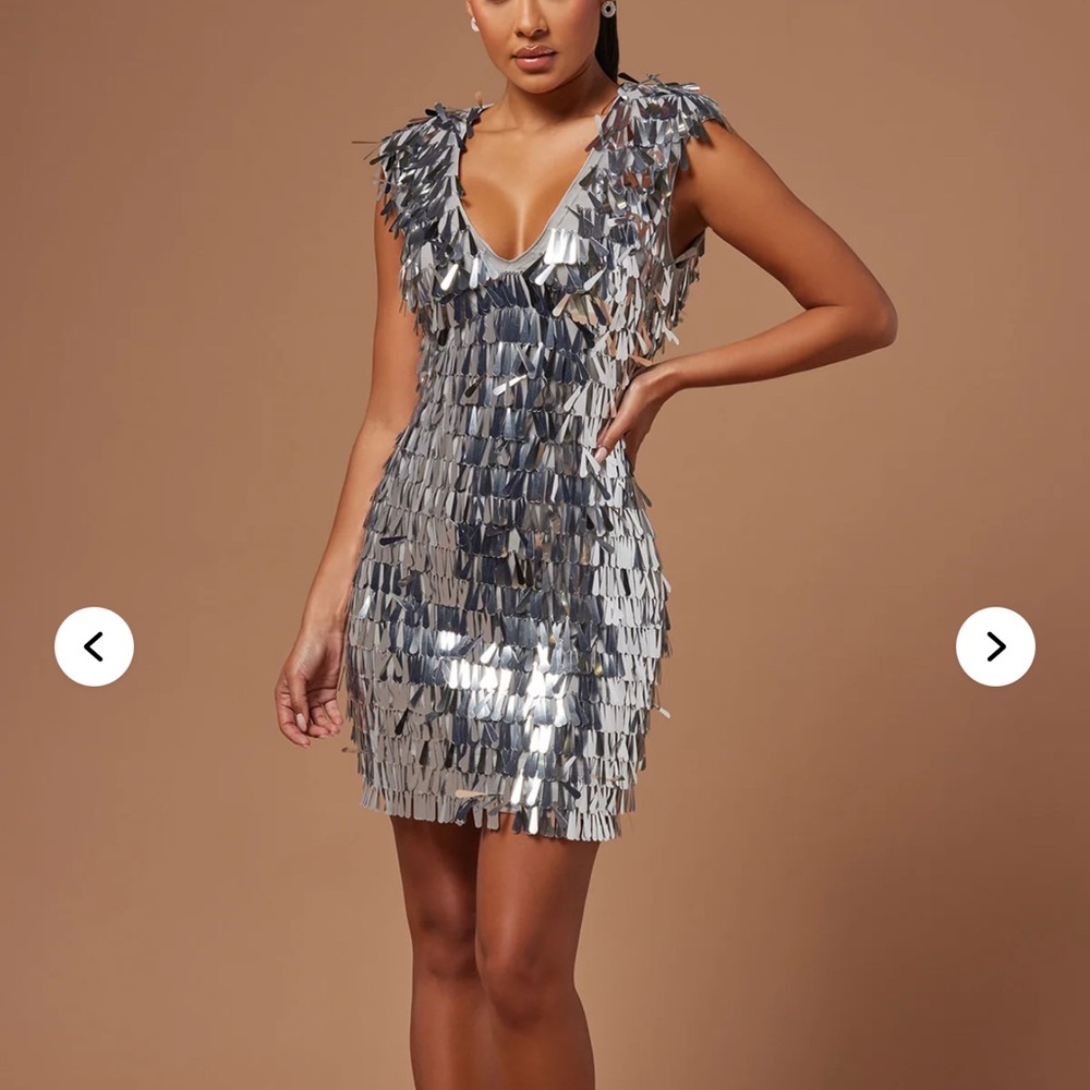 New - Metallic Silver Dress
